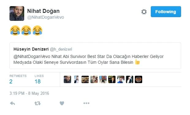 Nihat Doğan'dan Survivor paylaşımı
